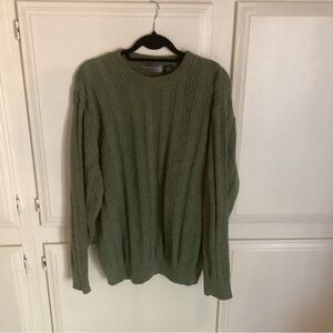 Oscar de la Renta Olive Crewneck Sweater XL